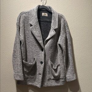 Marine Layer Black and White Textured Blazer